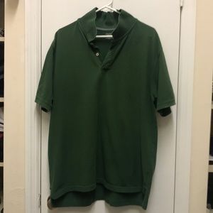 Green knit collared t-shirt
